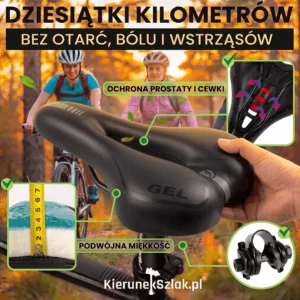 Anty-uciskowe siodełko ErgoRide™ z piankowo-żelowym rdzeniem.