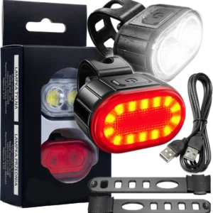 Lampka rowerowa LED PRZÓD TYŁ - USB